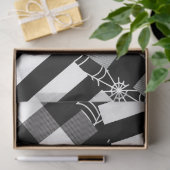 Zwart & Witte Spinnenweb Patchwork Halloween Feest Tissuepapier (Geschenk)
