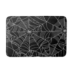 Zwart & Witte Spinnenwebben Halloween Badmat