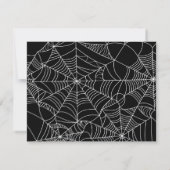 Zwart & Witte Spinnenwebben Halloween Bedankt Kaart (Achterkant)