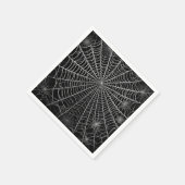 Zwart & Witte Spinnenwebben Spinnenweb Halloween Servet (Hoek)