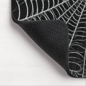 Zwart & Witte Spinnenwebben Spinneweb Halloween Muismat (Hoek)