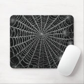 Zwart & Witte Spinnenwebben Spinneweb Halloween Muismat (Met muis)