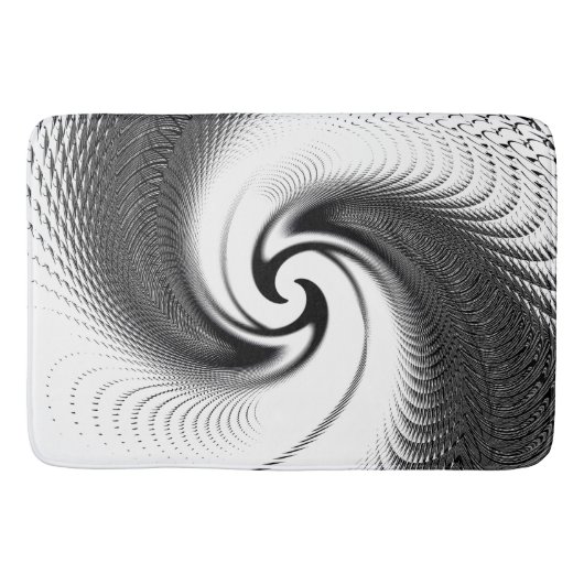 Zwart-witte spiraal badmat (Voorkant)