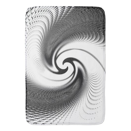 Zwart-witte spiraal badmat (Voorkant Verticaal)