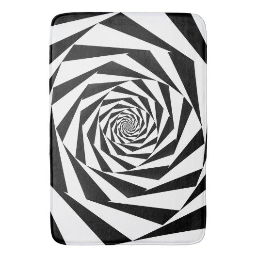 Zwart-witte spiraal badmat (Voorkant Verticaal)