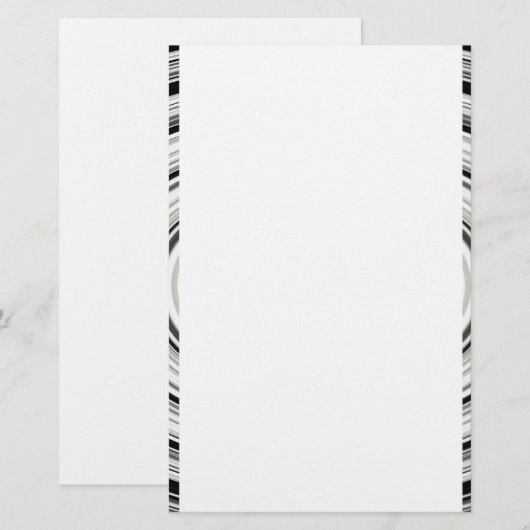 Zwart-witte spiraal briefpapier (Voorkant / Achterkant)