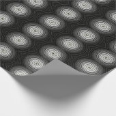 Zwart-witte spiraal cadeaupapier (Hoek)