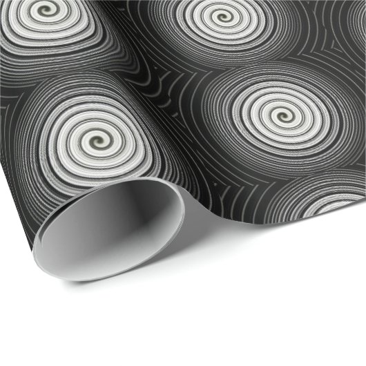 Zwart-witte spiraal cadeaupapier (Rol Hoek)