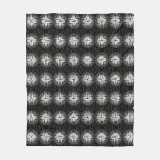 Zwart-witte spiraal fleece deken (Voorkant)