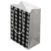 Zwart-witte spiraal medium cadeauzakje (Achterkant Gekanteld)