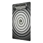 Zwart-witte spiraal mini klembord (Angled2)