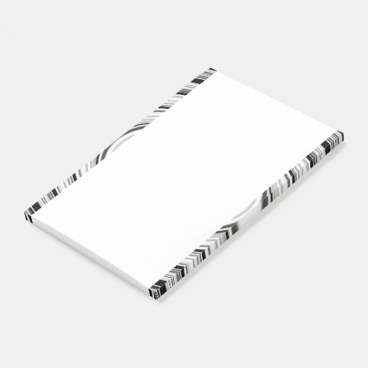 Zwart-witte spiraal post-it® notes (Schuin)
