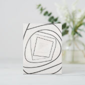 Zwart Witte Spiraal Vierkant Abstract Briefkaart (Staand voorkant)
