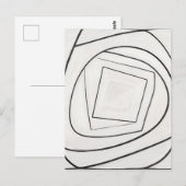 Zwart Witte Spiraal Vierkant Abstract Briefkaart (Voorkant / Achterkant)