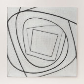 Zwart Witte Spiraal Vierkant Abstract Legpuzzel (Horizontaal)