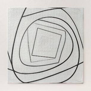 Zwart Witte Spiraal Vierkant Abstract Legpuzzel