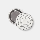 Zwart Witte Spiraal Vierkant Abstract Magneet (Voorkant / Achterkant)
