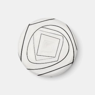Zwart Witte Spiraal Vierkant Abstract Magneet