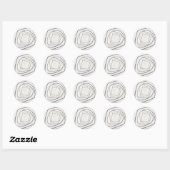 Zwart Witte Spiraal Vierkant Abstract Ronde Sticker (Vel)