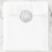 Zwart Witte Spiraal Vierkant Abstract Ronde Sticker (Tas)