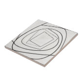 Zwart Witte Spiraal Vierkant Abstract Tegeltje (Zijkant)