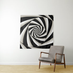 Zwart-witte spiraal wandkleed