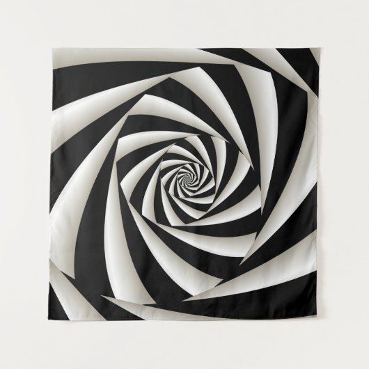 Zwart-witte spiraal wandkleed (Voorkant)