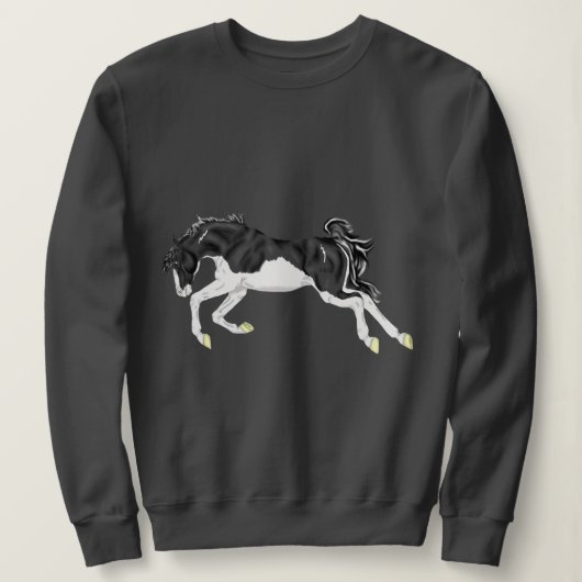 Zwart-witte Splash Overo paard Trui (Design voorkant)