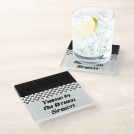 Zwart-witte sport gestileerd glazen onderzetter