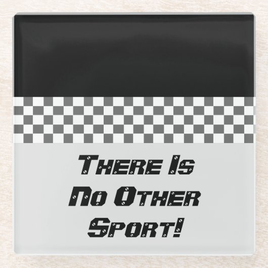 Zwart-witte sport gestileerd glazen onderzetter (Voorkant)