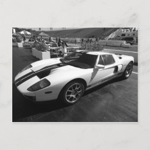 Zwart-witte sportauto briefkaart