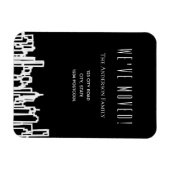 Zwart witte stad silhouet verhuisbericht magneet (Horizontaal)