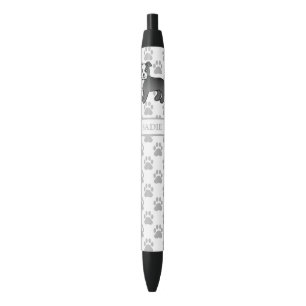 Zwart-Witte Staffie Cute Cartoon Hond & Naam Zwarte Inkt Pen