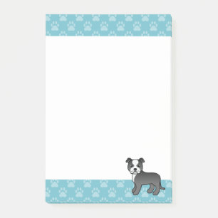 Zwart-Witte Staffordshire Bull Terrier Hond Post-it® Notes