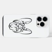 Zwart-witte stam-hond iPhone hoesje (Achterkant horizontaal)