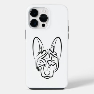 Zwart-witte stam-hond iPhone 14 pro max hoesje