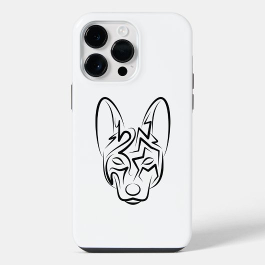 Zwart-witte stam honden iPhone hoesje (Achterkant)