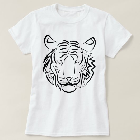 Zwart-Witte Stam Tijger T-shirt (Design voorkant)