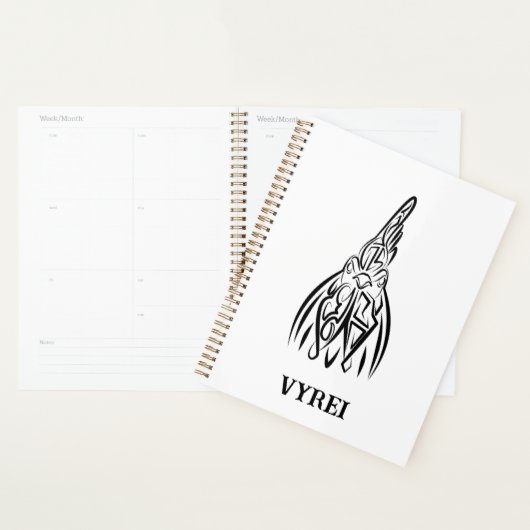 Zwart-witte stamhoen planner (Display)