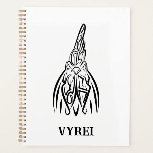 Zwart-witte stamhoen planner (Voorkant)