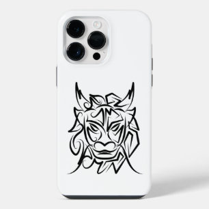 Zwart-Witte Stammdraak iPhone 14 Pro Max Hoesje