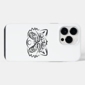 Zwart-witte stamwasbeer iPhone hoesje (Achterkant horizontaal)
