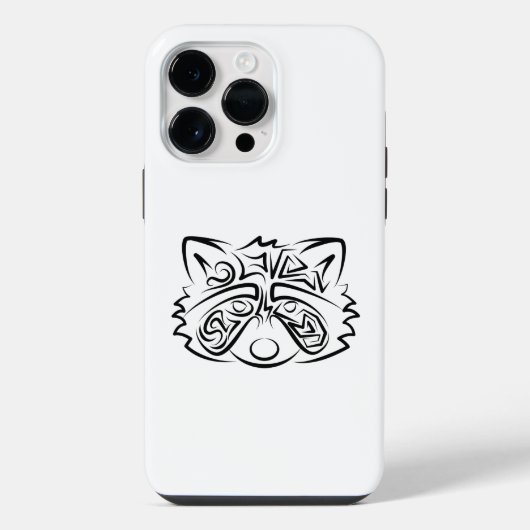 Zwart-witte stamwasbeer iPhone hoesje (Achterkant)