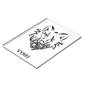Zwart-Witte Stamwolf Notitieboek (Linkerzijde)