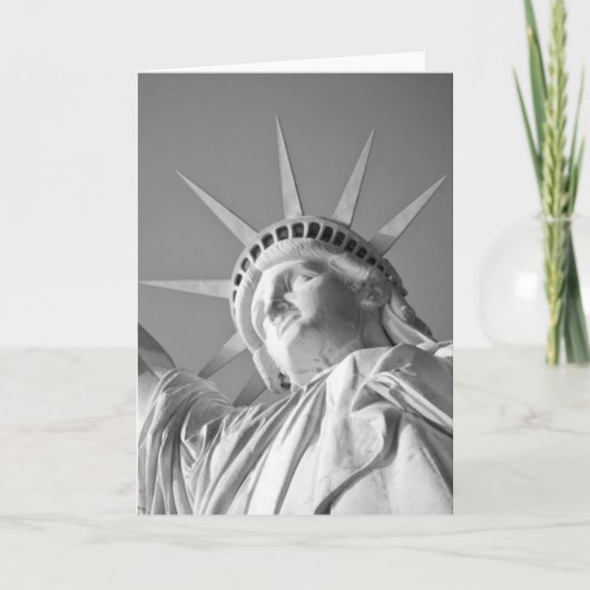 Zwart Witte Standbeeld Liberty Kaart (Voorkant)