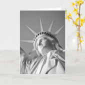Zwart Witte Standbeeld Liberty Kaart (Gele Bloem)