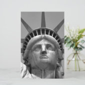 Zwart & Witte Standbeeld Liberty New York Briefpapier (Staand voorkant)
