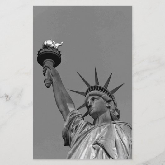 Zwart & Witte Standbeeld Liberty New York Briefpapier (Voorkant)