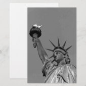 Zwart & Witte Standbeeld Liberty New York Briefpapier (Voorkant / Achterkant)