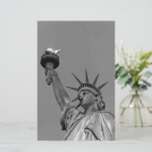 Zwart & Witte Standbeeld Liberty New York Briefpapier (Staand voorkant)